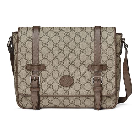 gucci gg messenger navy beige monogram canvas cross bag 201538-520981|Gucci .